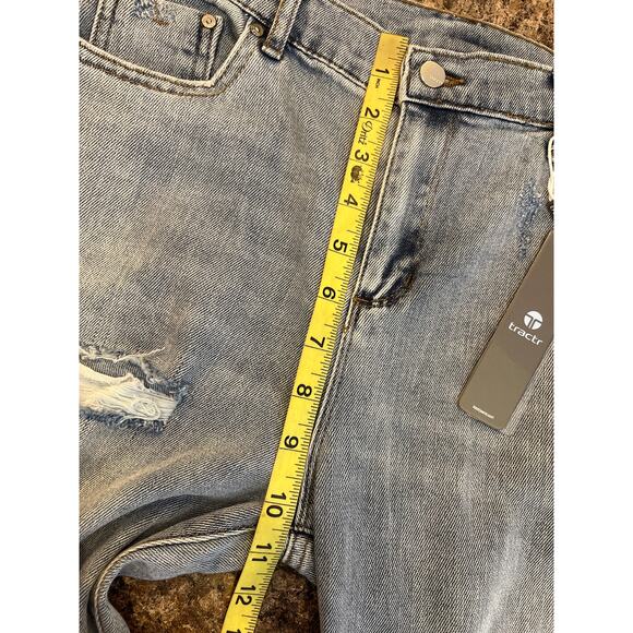 Tractr NEW Girls High Rise Weekender Distressed Blue Jeans Size 16 - Picture 9 of 10